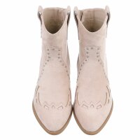 Damen Western- & Bikerboots - beigesuede