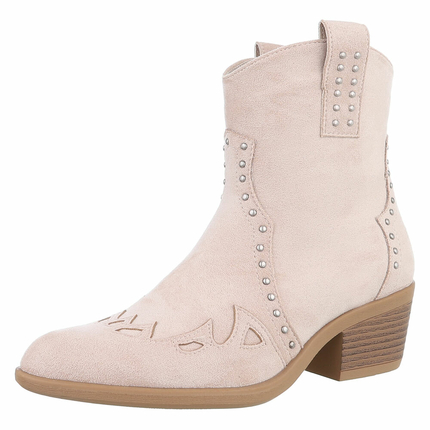Damen Western- & Bikerboots - beigesuede Gr. 39