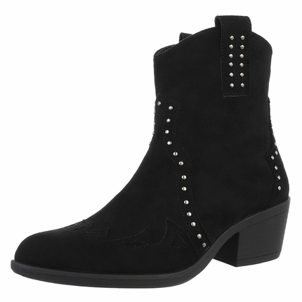 Damen Western- & Bikerboots - blacksuede Gr. 39