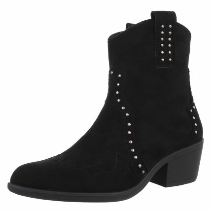 Damen Western- & Bikerboots - blacksuede Gr. 42