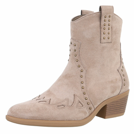 Damen Western- & Bikerboots - khakisuede Gr. 39