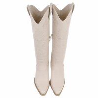 Damen Western- & Bikerboots - beigepu