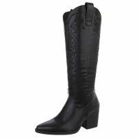 Damen Western- & Bikerboots - blackpu