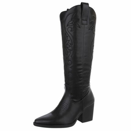 Damen Western- & Bikerboots - blackpu - 12 Paar