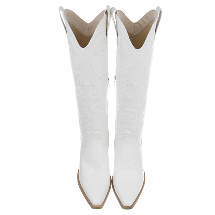Damen Western- & Bikerboots - whitepu