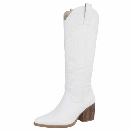 Damen Western- & Bikerboots - whitepu - 12 Paar
