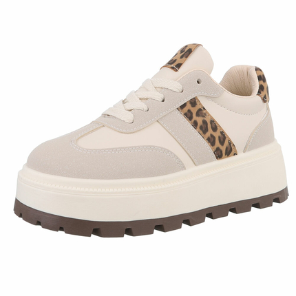 Damen Low-Sneakers - beige Gr. 36