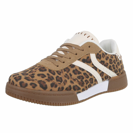 Damen Low-Sneakers - leopard Gr. 36