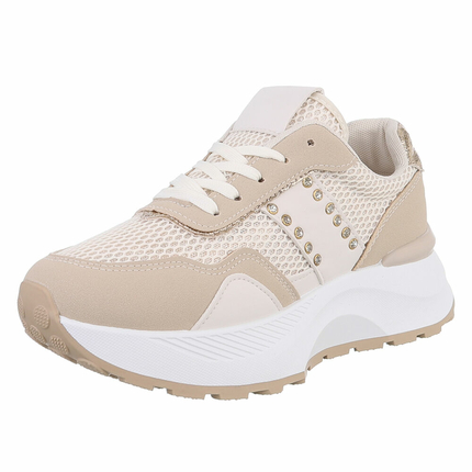 Damen Low-Sneakers - beige - 12 Paar