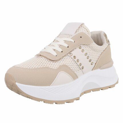 Damen Low-Sneakers - beige Gr. 41