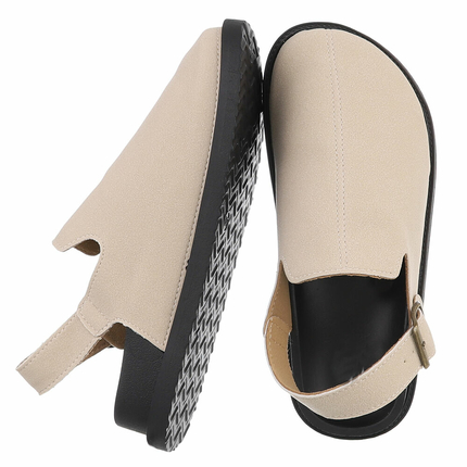 Damen Pantoletten - beige