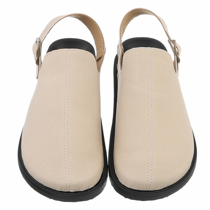 Damen Pantoletten - beige