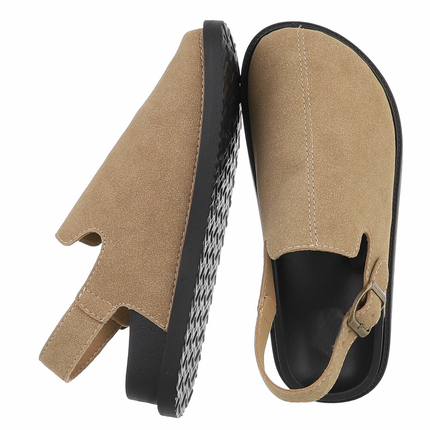 Damen Pantoletten - khaki