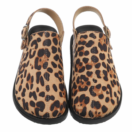 Damen Pantoletten - leopard