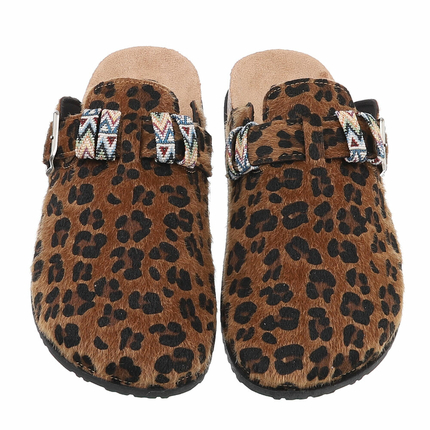 Damen Pantoletten - leopard