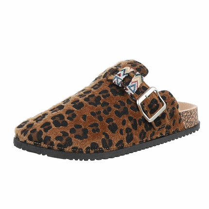 Damen Pantoletten - leopard Gr. 39