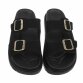 Leder Damen Pantoletten - black