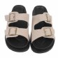 Leder Damen Pantoletten - khaki