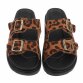 Leder Damen Pantoletten - leopard
