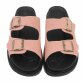 Leder Damen Pantoletten - pink