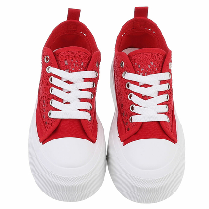 Damen Low-Sneakers - red