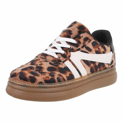 Damen Low-Sneakers - leopard Gr. 39