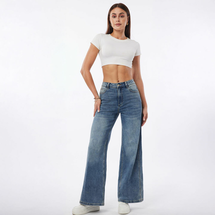 Damen High Waist Jeans von Laulia - blue