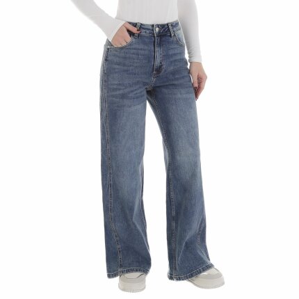 Damen High Waist Jeans von Laulia Gr. L/40 - blue