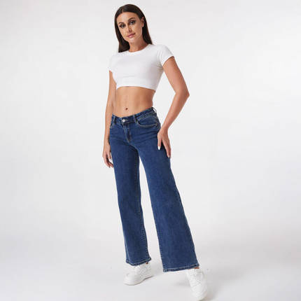 Damen Relaxed Fit Jeans von Laulia - blue