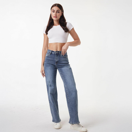 Damen High Waist Jeans von Laulia - blue