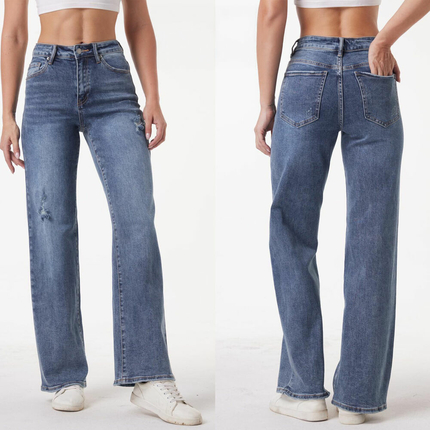Damen High Waist Jeans von Laulia - blue