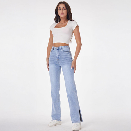 Damen High Waist Jeans von Laulia - L.blue