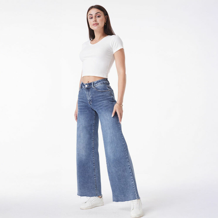 Damen High Waist Jeans von Laulia - blue
