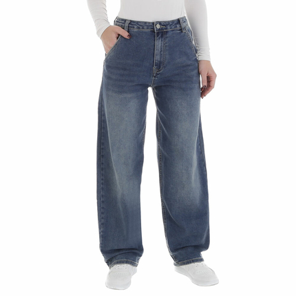 Damen High Waist Jeans von Laulia Gr. L/40 - blue