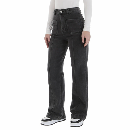 Damen High Waist Jeans von Laulia - black