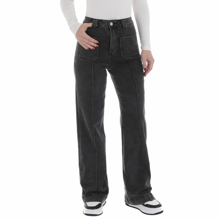 Damen High Waist Jeans von Laulia Gr. L/40 - black