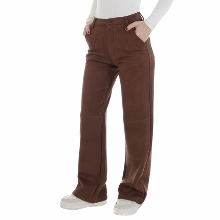 Damen Hose in Lederoptik von Laulia - brown