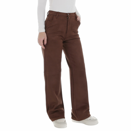 Damen Hose in Lederoptik von Laulia - brown