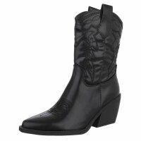 Damen Western- & Bikerboots - blackpu