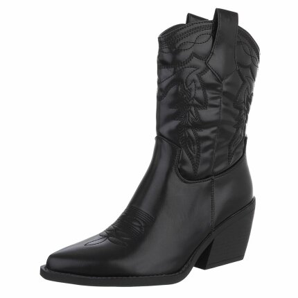 Damen Western- & Bikerboots - blackpu Gr. 40