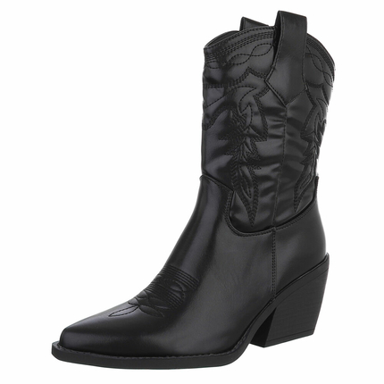 Damen Western- & Bikerboots - blackpu Gr. 40