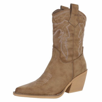 Damen Western- & Bikerboots - khakipu Gr. 36