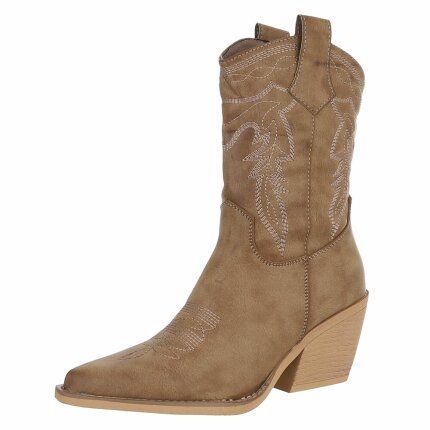 Damen Western- & Bikerboots - khakipu Gr. 41