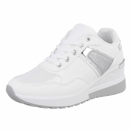 Damen Keilabsatz-Sneakers - white Gr. 36