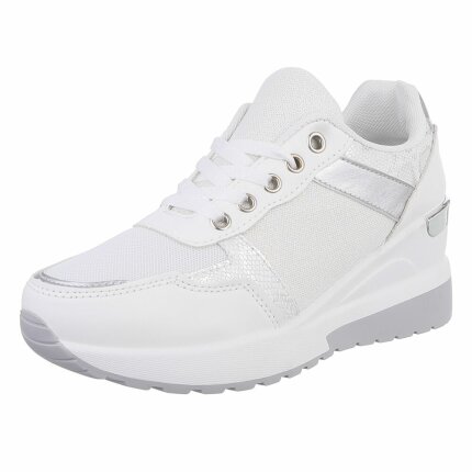 Damen Keilabsatz-Sneakers - white Gr. 39