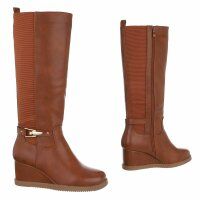 Damen High-Heel Stiefel - camel