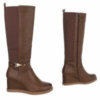 Damen High-Heel Stiefel - khaki