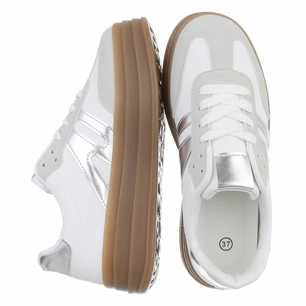 Damen Low-Sneakers - whitesilver