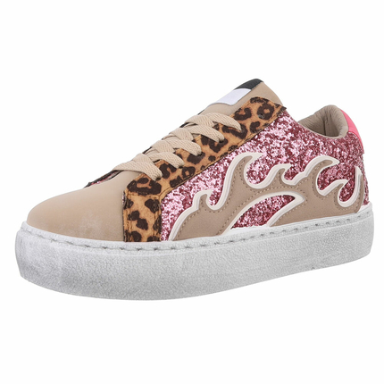 Damen Low-Sneakers - leopard Gr. 40