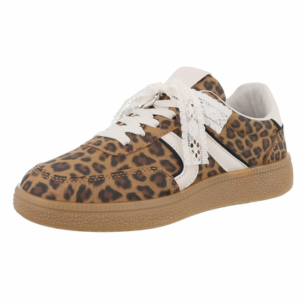 Damen Low-Sneakers - leopard Gr. 36